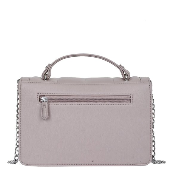 Women's Quilted Crossbody Sling Bag –Vegan Leather Mauve Top Shoulder Handle Bag - Picture 9 of 10